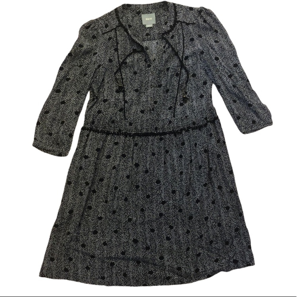 MAEVE HERRINGBONE DOT DRESS XS